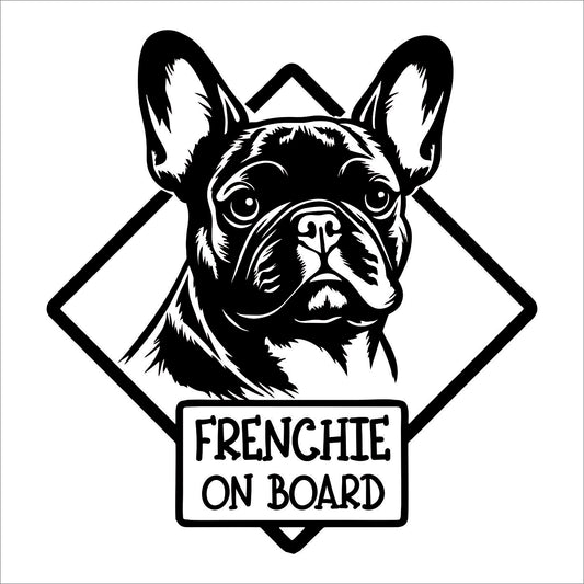 Frenchie on board Decal Sticker