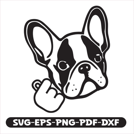 Frenchie Korean Heart SVG EPS PNG PDF DXF Cutting File
