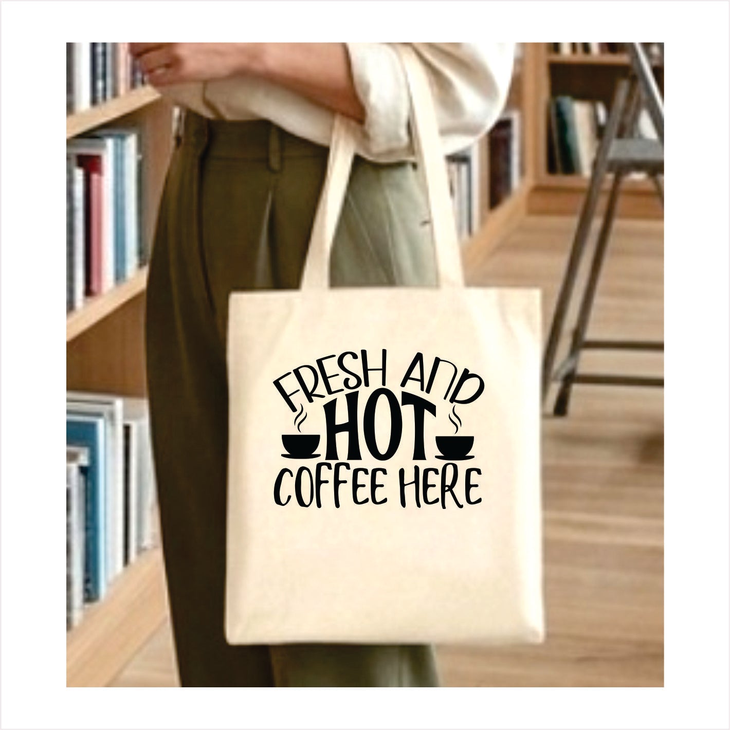 Fresh and hot coffee here tote bag 1