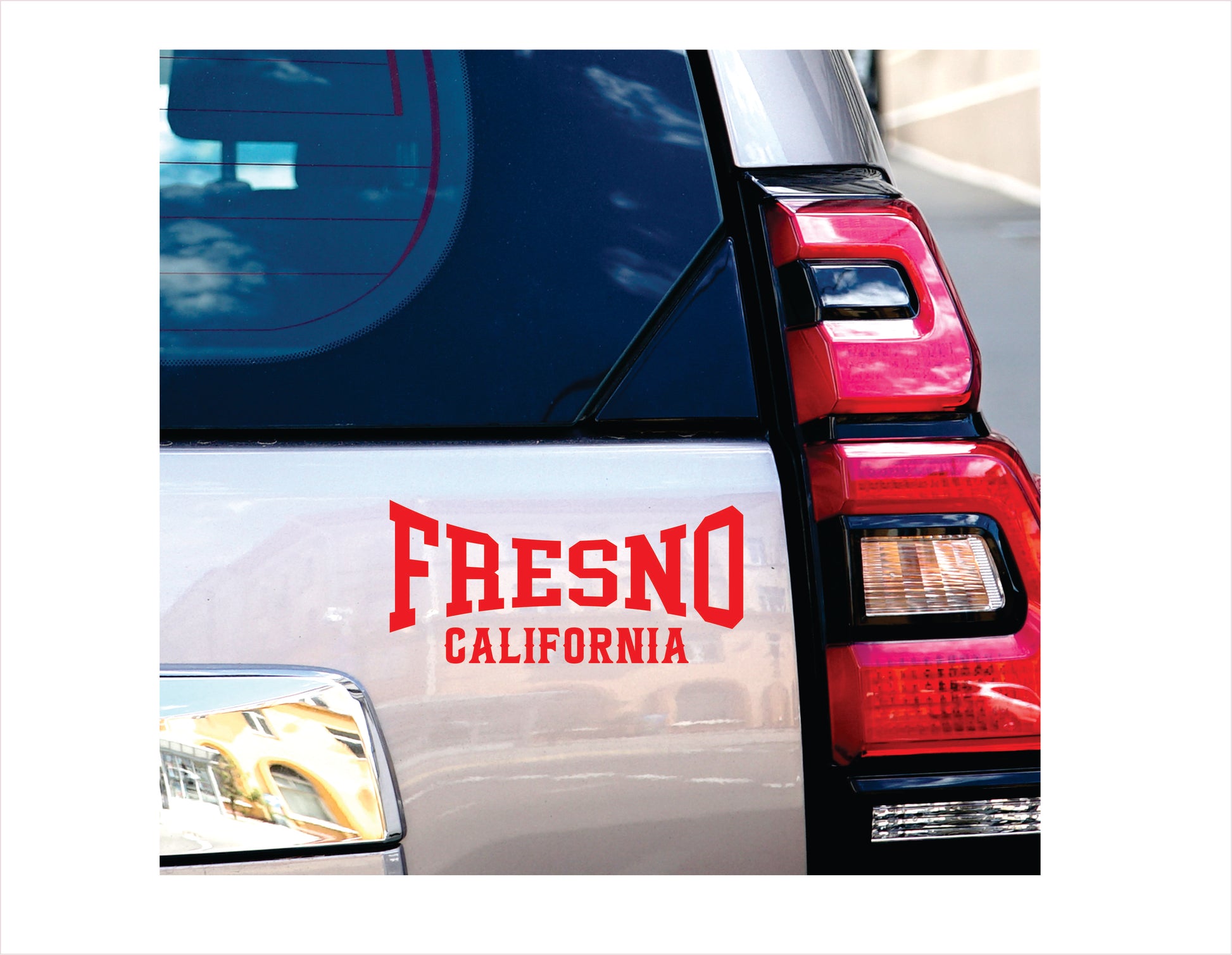 Fresno California red Decal Sticker