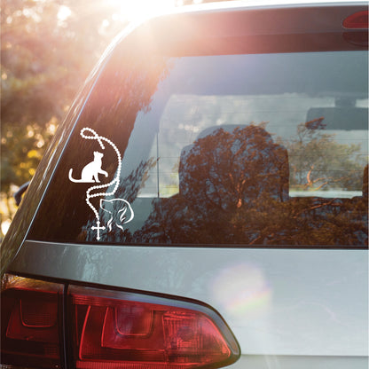 Rosary Dog Cat Vinyl Decal Sticker