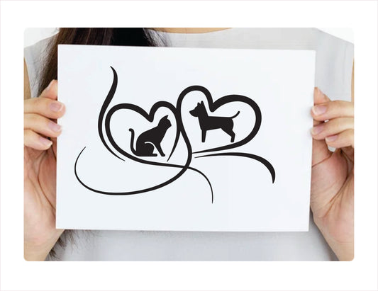 Heart Dog Cat Vinyl Decal Sticker  FREE shipping