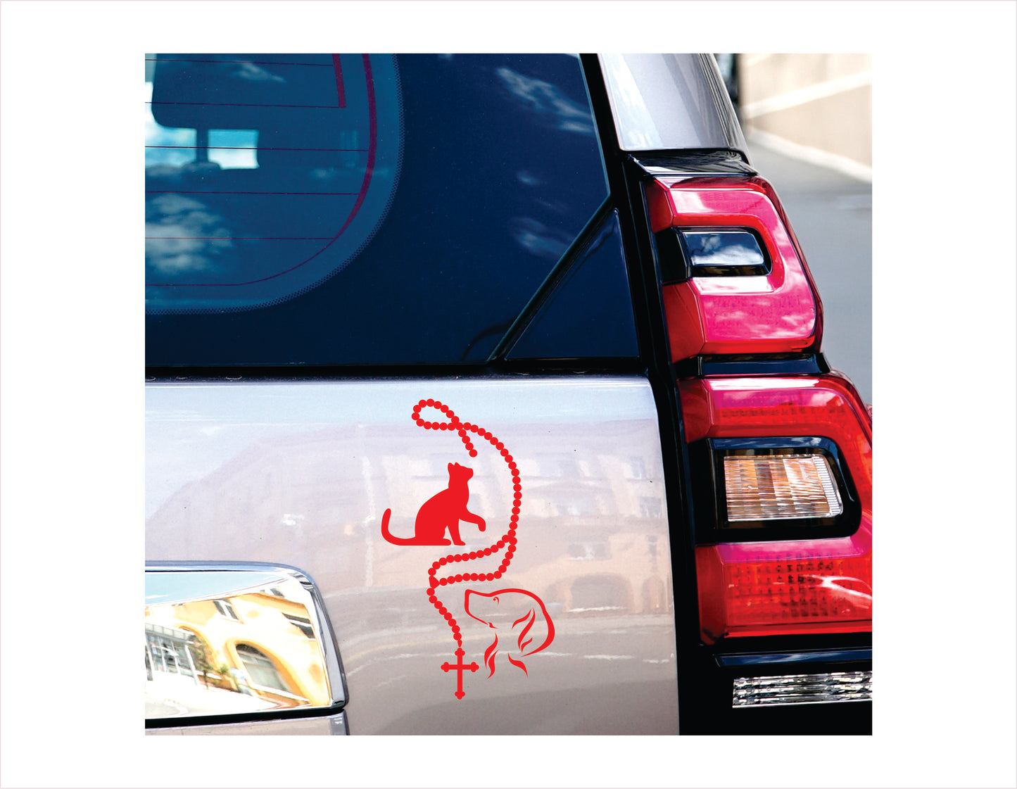 Rosary Dog Cat Vinyl Decal Sticker  FREE shipping