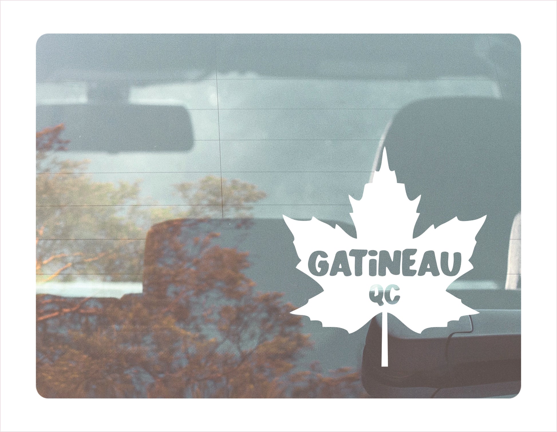 Gatineau Quebec maple leaf Canada White Decal Sticker