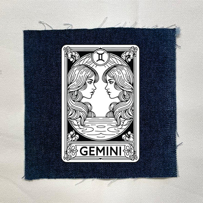 Gemini Zodiac Dark Denin Patch