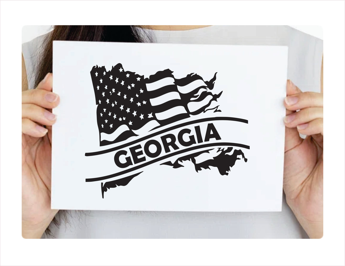 Georgia State Usa Black Decal Sticker