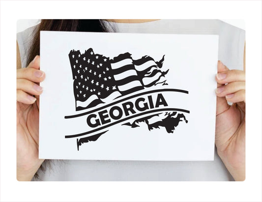 Georgia State Usa Black Decal Sticker