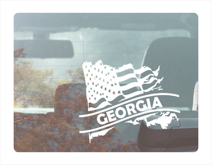 Georgia State Usa White Decal Sticker