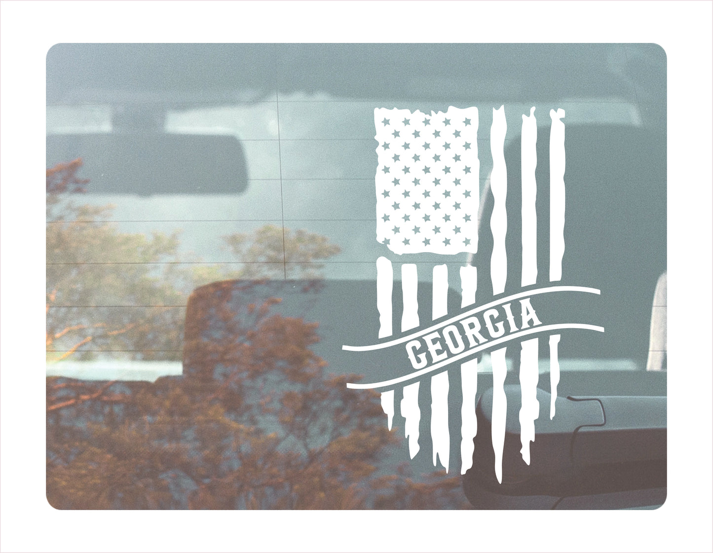 Georgia Flag Usa White Decal Sticker 