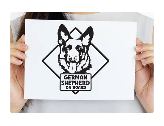 German Shepherd on board Decal Sticker  FREE shipping