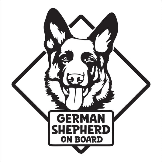 German Shepherd on board Decal Sticker