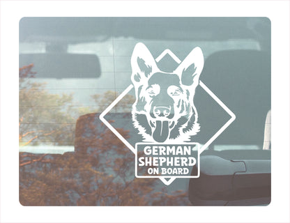 German Shepherd on board Decal Sticker  FREE shipping