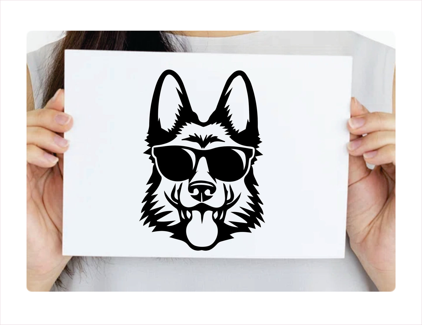 GERMAN SHEPHERD DOG GLASSES Vinyl Decal Sticker  FREE shipping