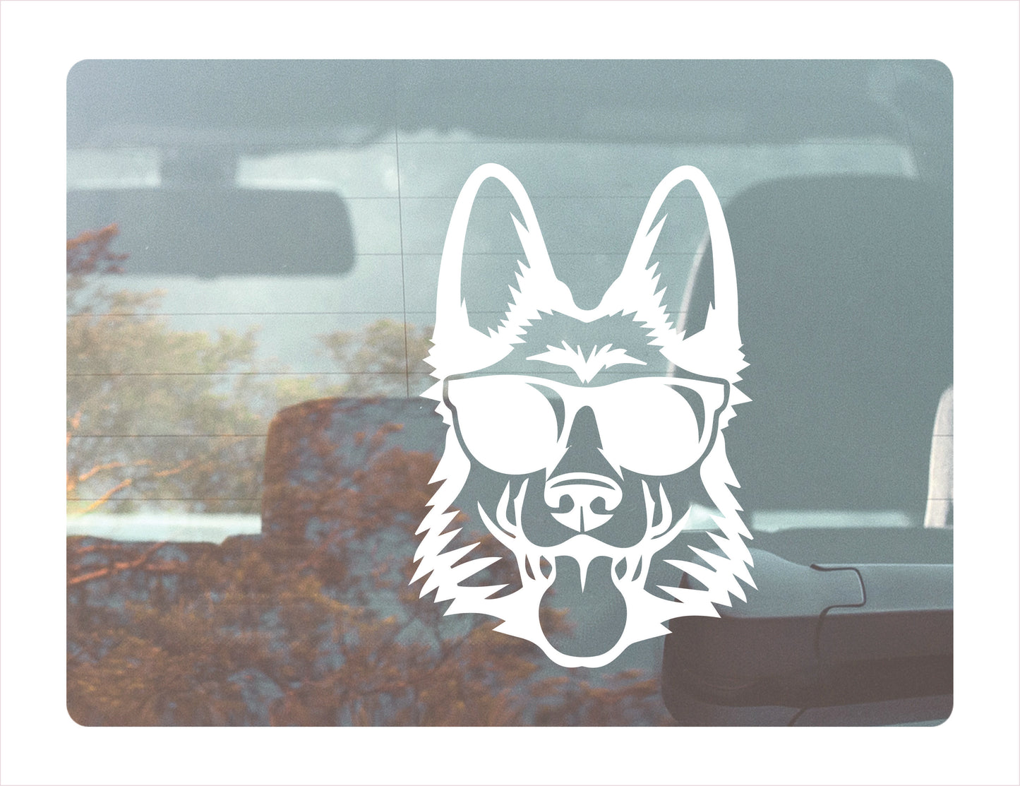 GERMAN SHEPHERD DOG GLASSES Vinyl Decal Sticker  FREE shipping