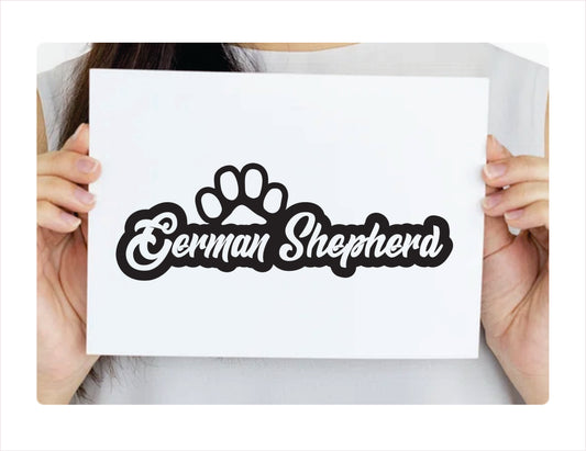 German Shepherd Paw Black Decal Sticker
