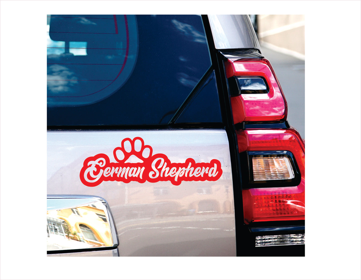 German Shepherd Paw Red Decal Sticker