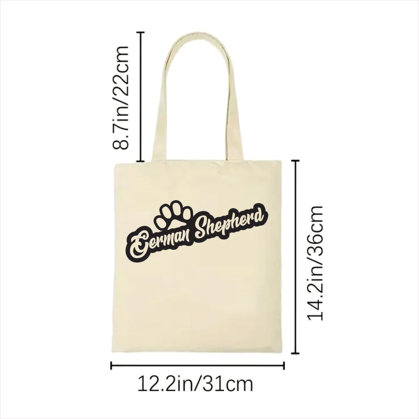 German shepherd paw tote bag 2