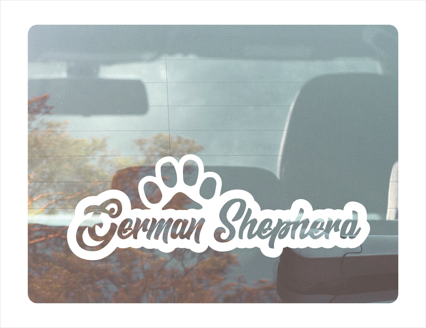 German Shepherd Paw White Decal Sticker