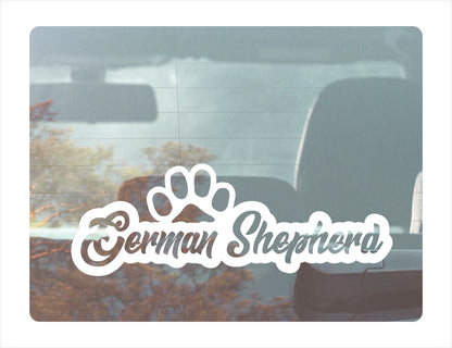 German Shepherd Paw White Decal Sticker