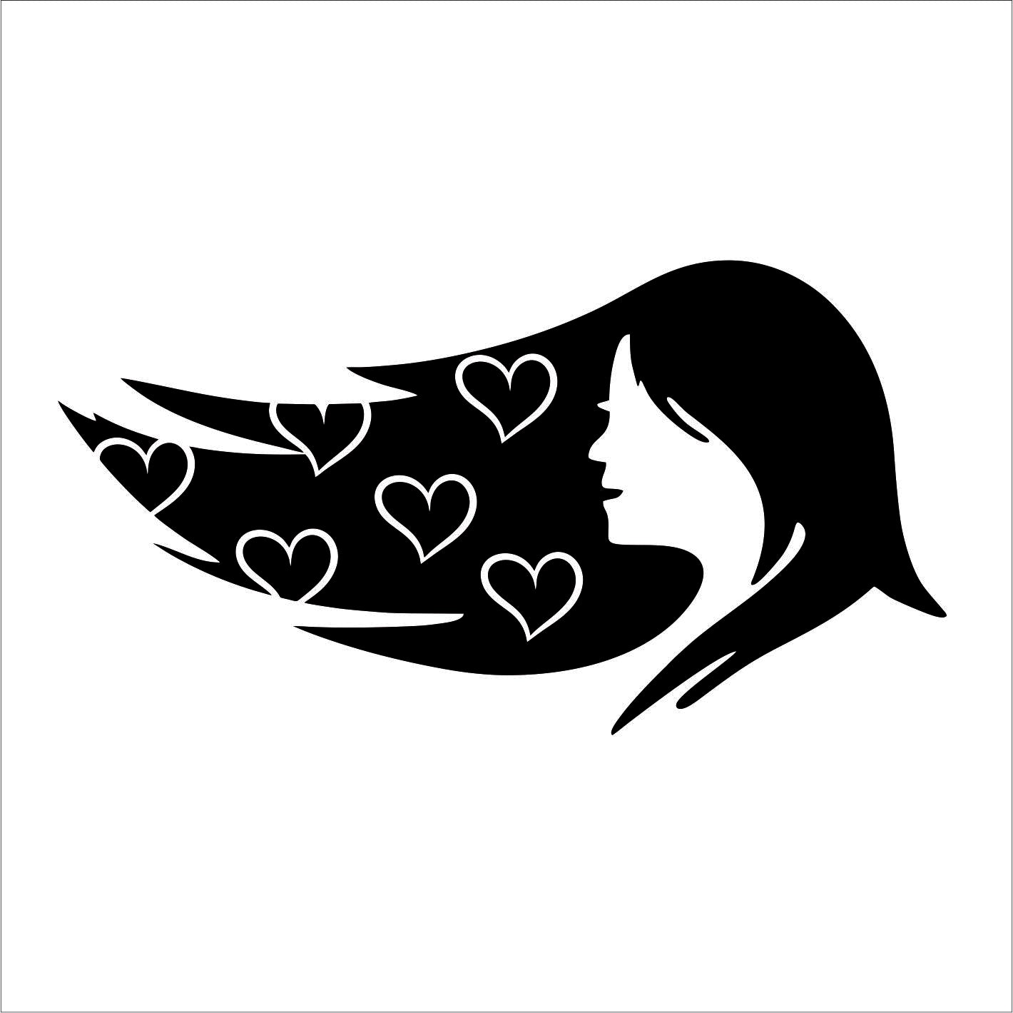 Girl Hair Vinyl Decal Sticker