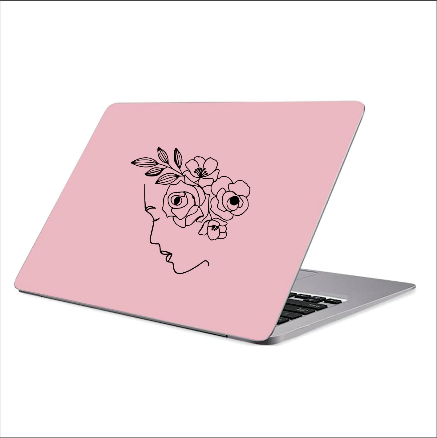 Flowers Head Woman Vinyl Decal Sticker