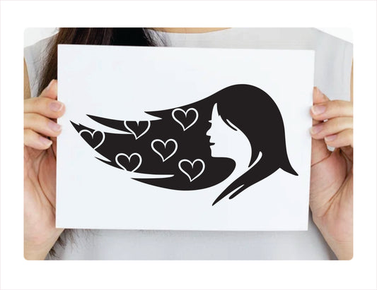 Girl Hair Vinyl Decal Sticker  FREE shipping