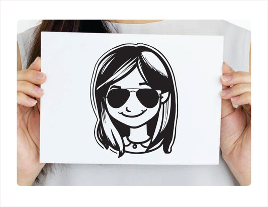 MOM Girl Glasses Vinyl Decal Sticker  FREE shipping