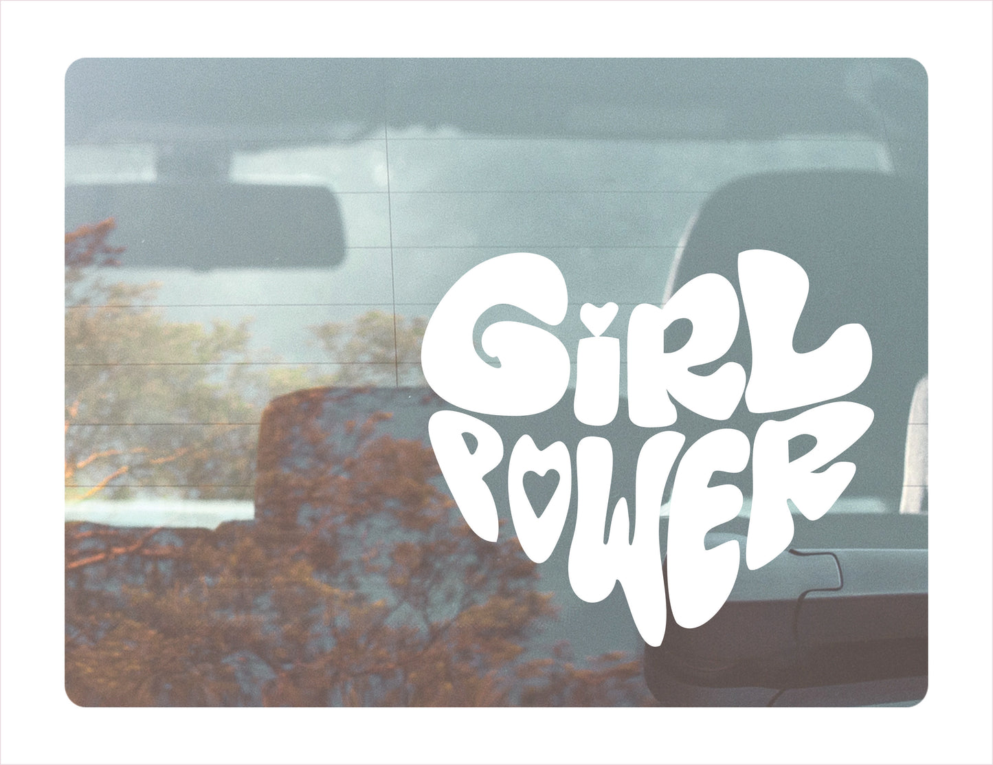 Girls Power White Vinyl Decal Sticker