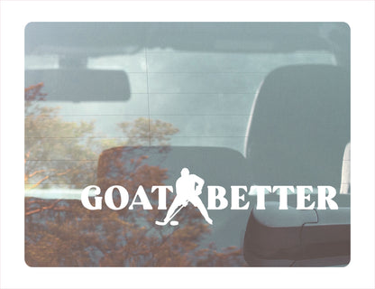 Goat Better Hockey White Decal Sticker