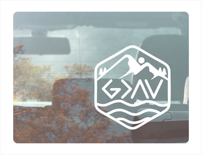 God is Greatest White Vinyl Decal Sticker