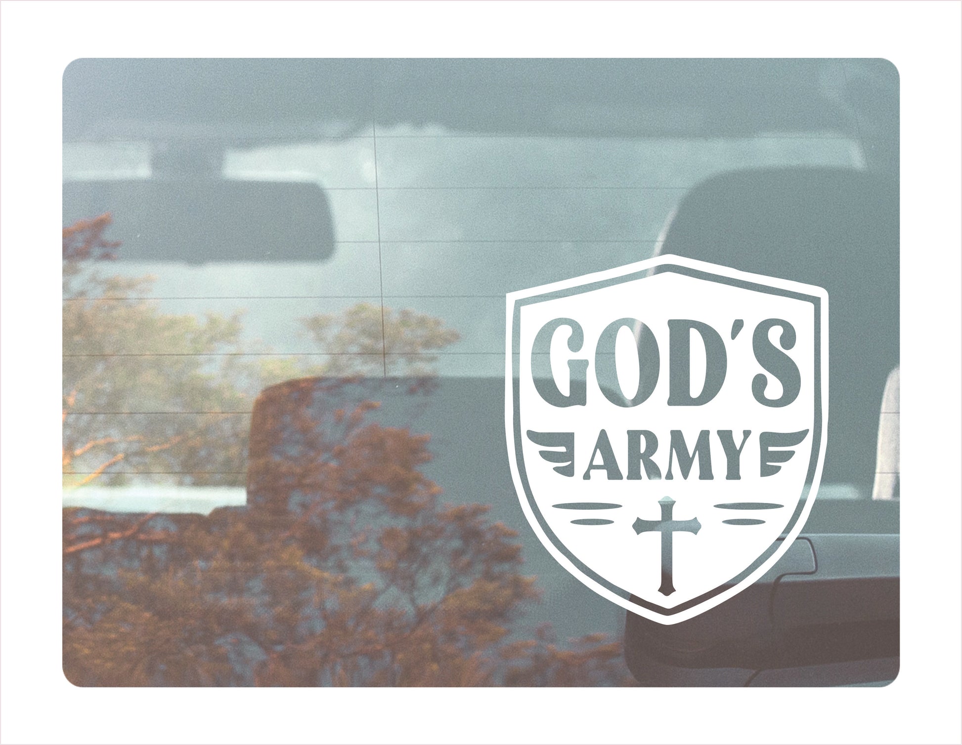 God's army white decal sticker 