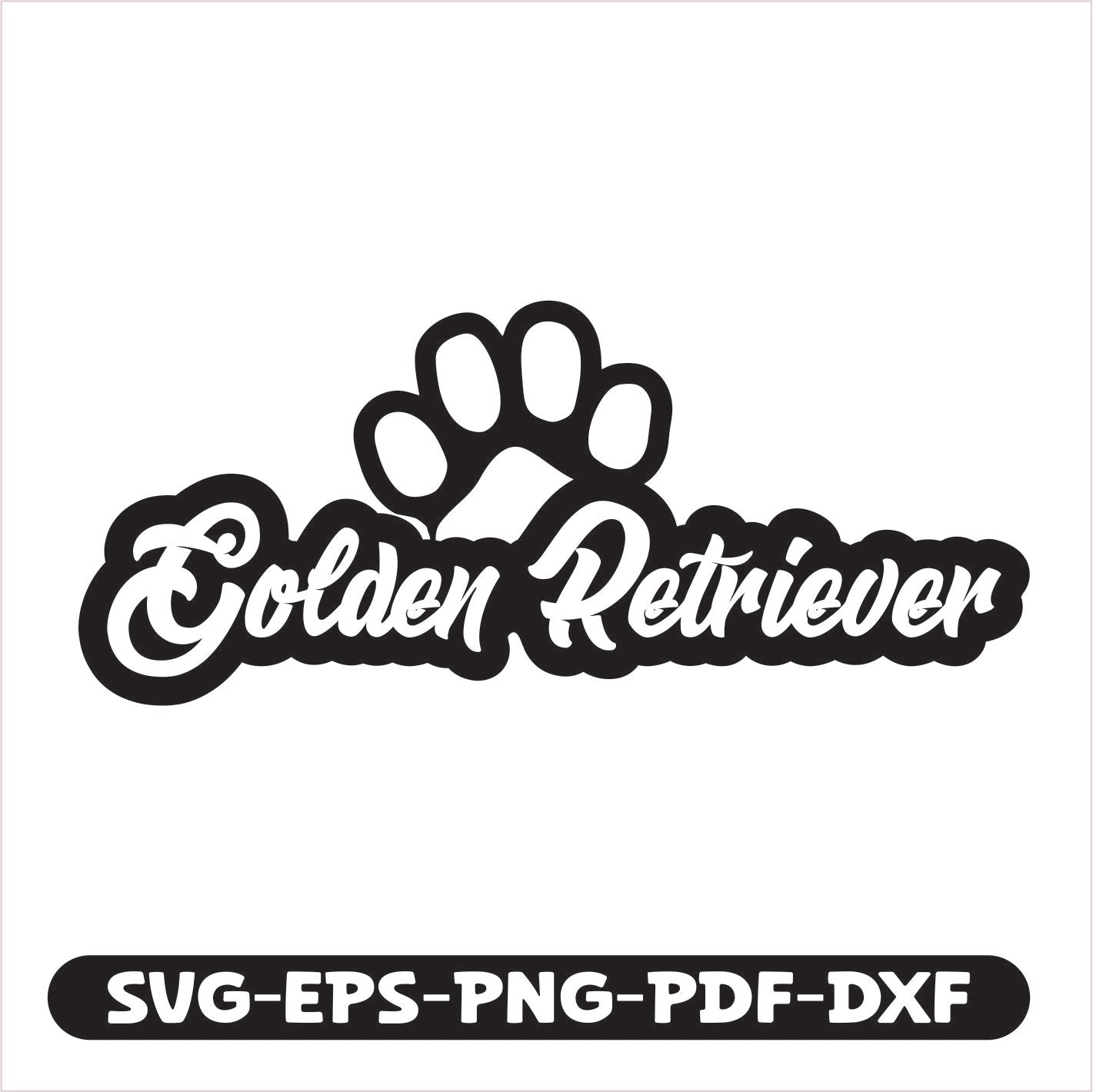 Golden Retriever Paw SVG EPS PNG PDF DXF Cutting