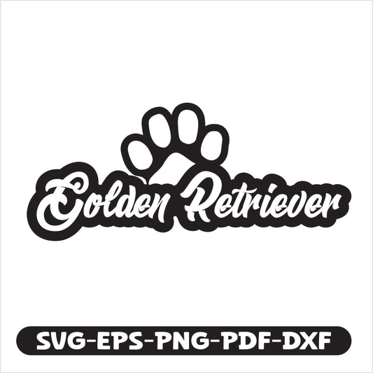 Golden Retriever Paw SVG EPS PNG PDF DXF Cutting