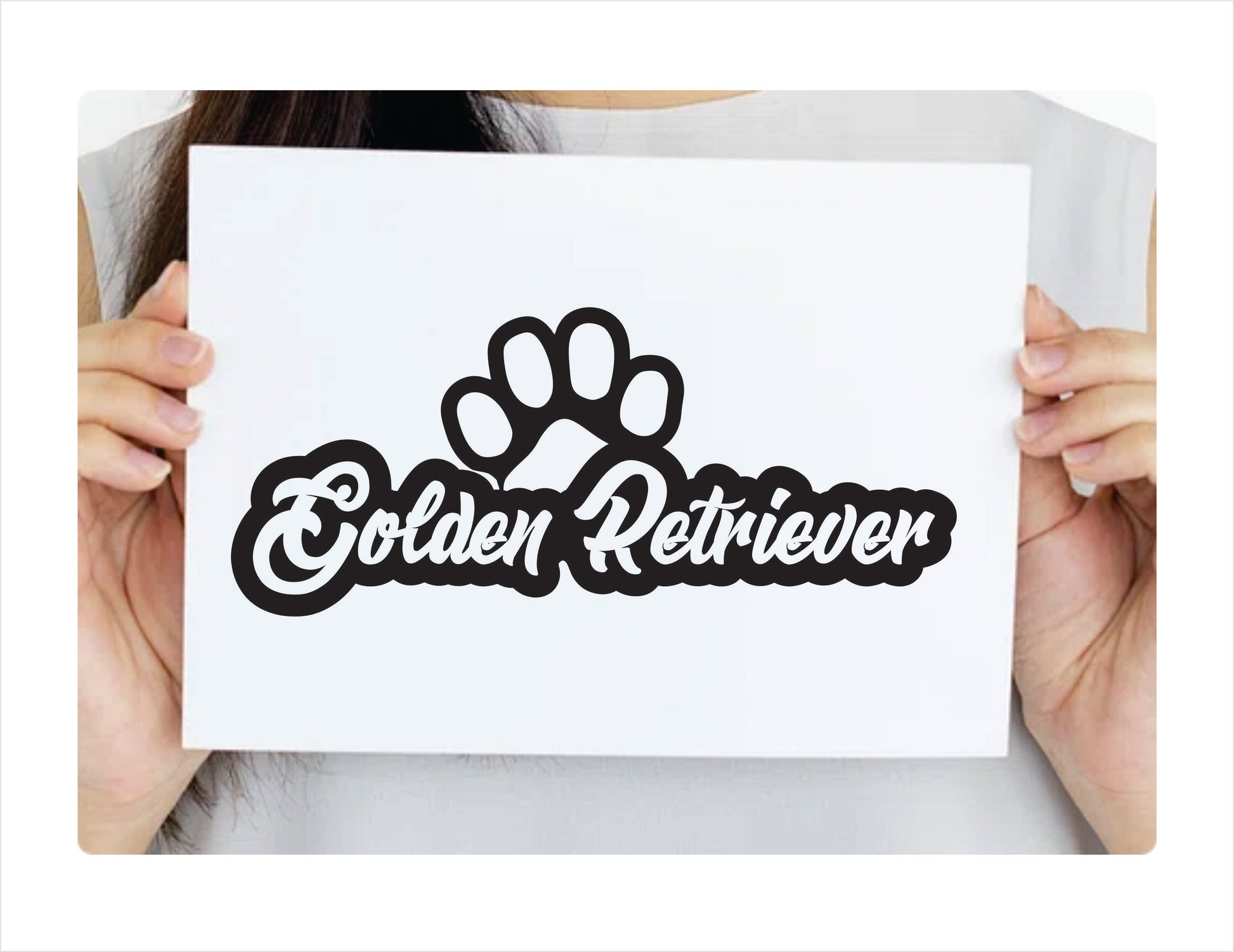 Golden Retriever Paw Black Decal Sticker