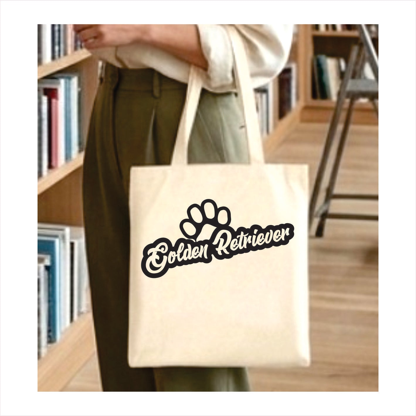 Golden retriever paw tote bag 1