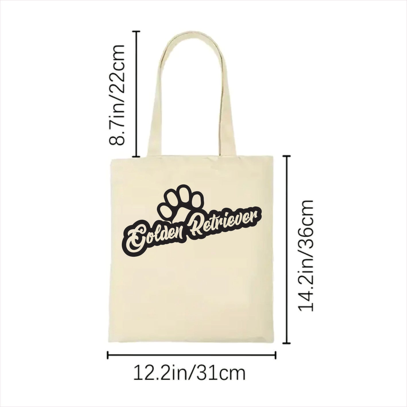 Golden retriever paw tote bag 2