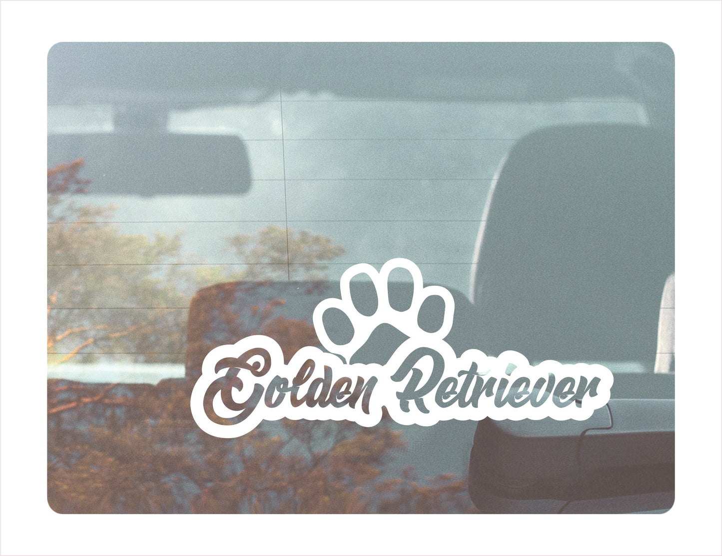 Golden Retriever Paw White Decal Sticker