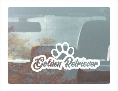 Golden Retriever Paw White Decal Sticker