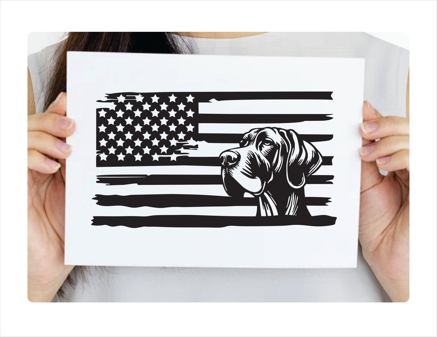 Grand Dane Dog USA Black Decal Sticker