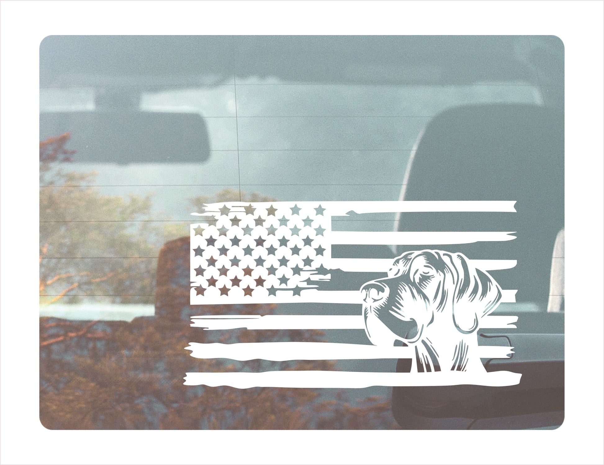 Grand Dane Dog USA White Decal Sticker
