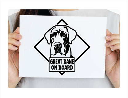 Great Dane on board Decal Sticker  FREE shipping