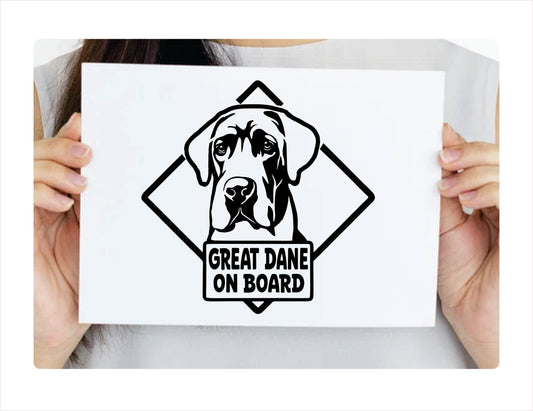 Great Dane on board Decal Sticker  FREE shipping