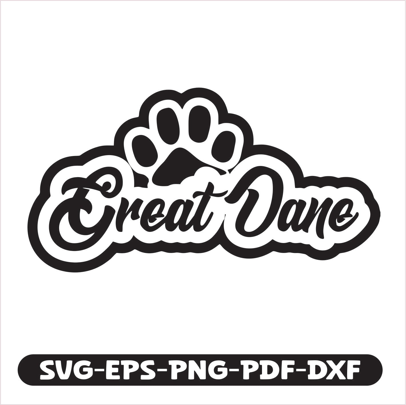Great Dane Paw SVG EPS PNG PDF DXF Cutting