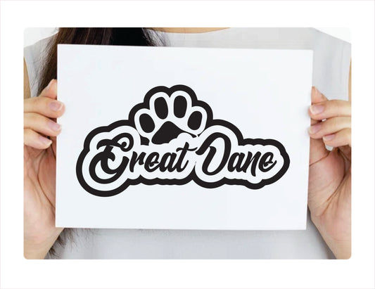 Great Dane Paw Black Decal Sticker