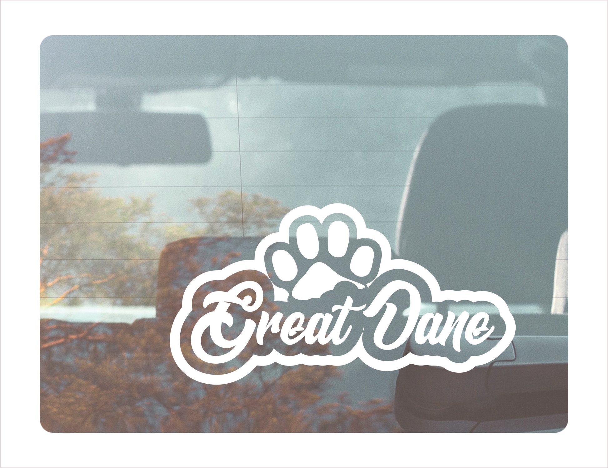 Great Dane Paw White Decal Sticker