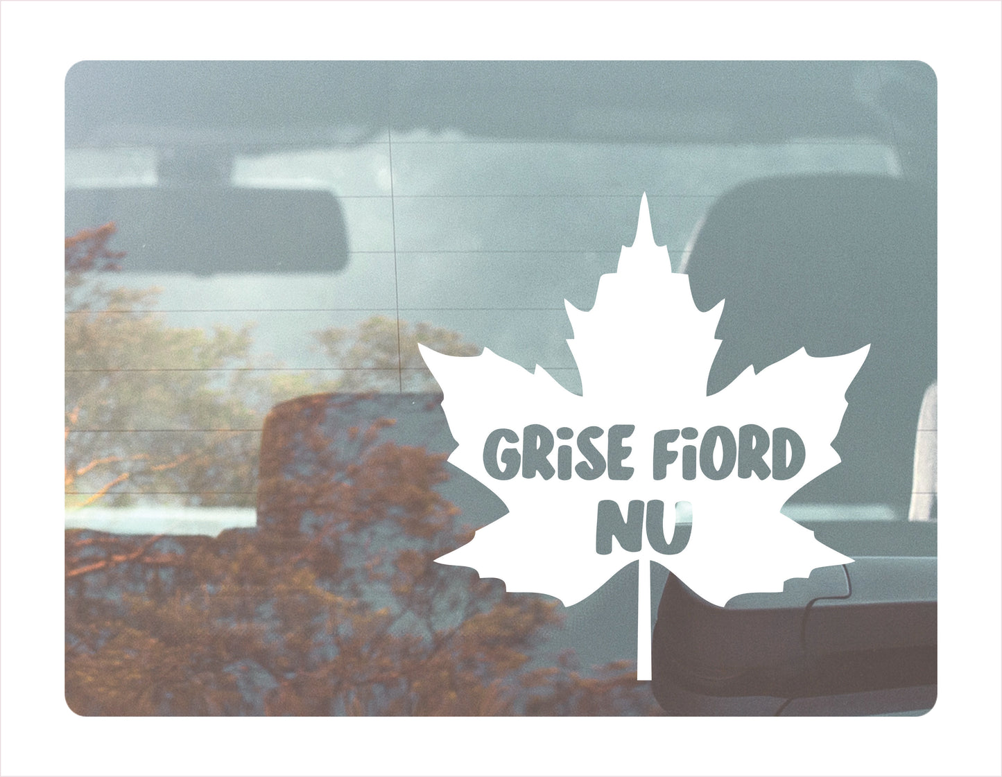 Grise Fiord Nunavut maple leaf Canada White Decal Sticker