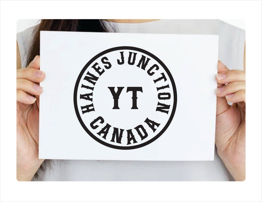 Haines Junction Yukon Canada Black Decal Sticker