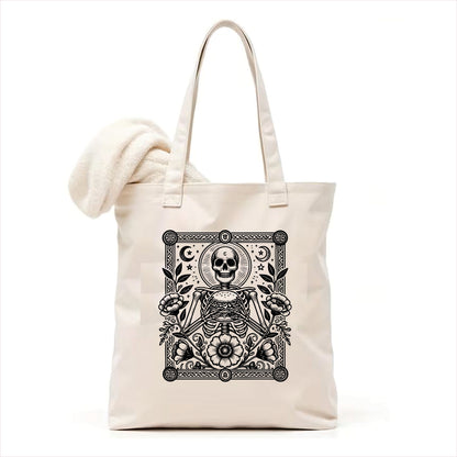 Hamburger skull gothic tote bag 3