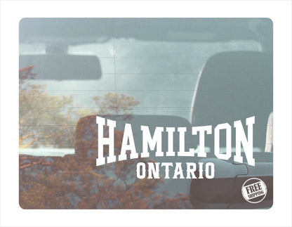 Hamilton Ontario white Decal Sticker