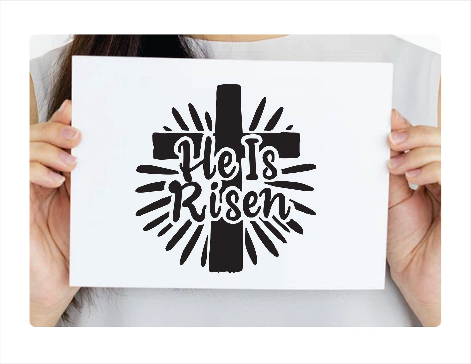 He is risen religious black decal sticker 